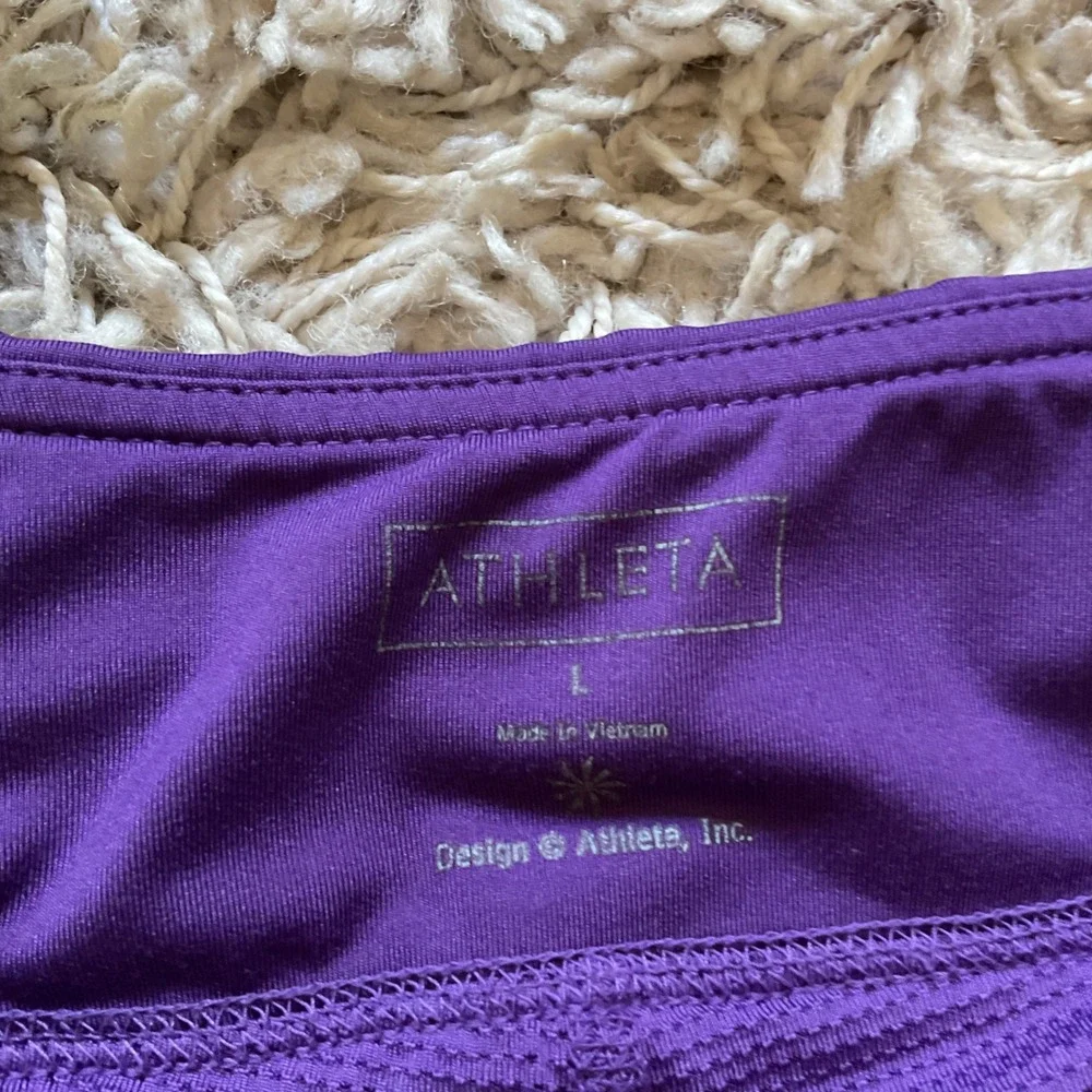 Athleta Womens Purple Pleated Active Skort Size L Tennis Running Skirt Pocket